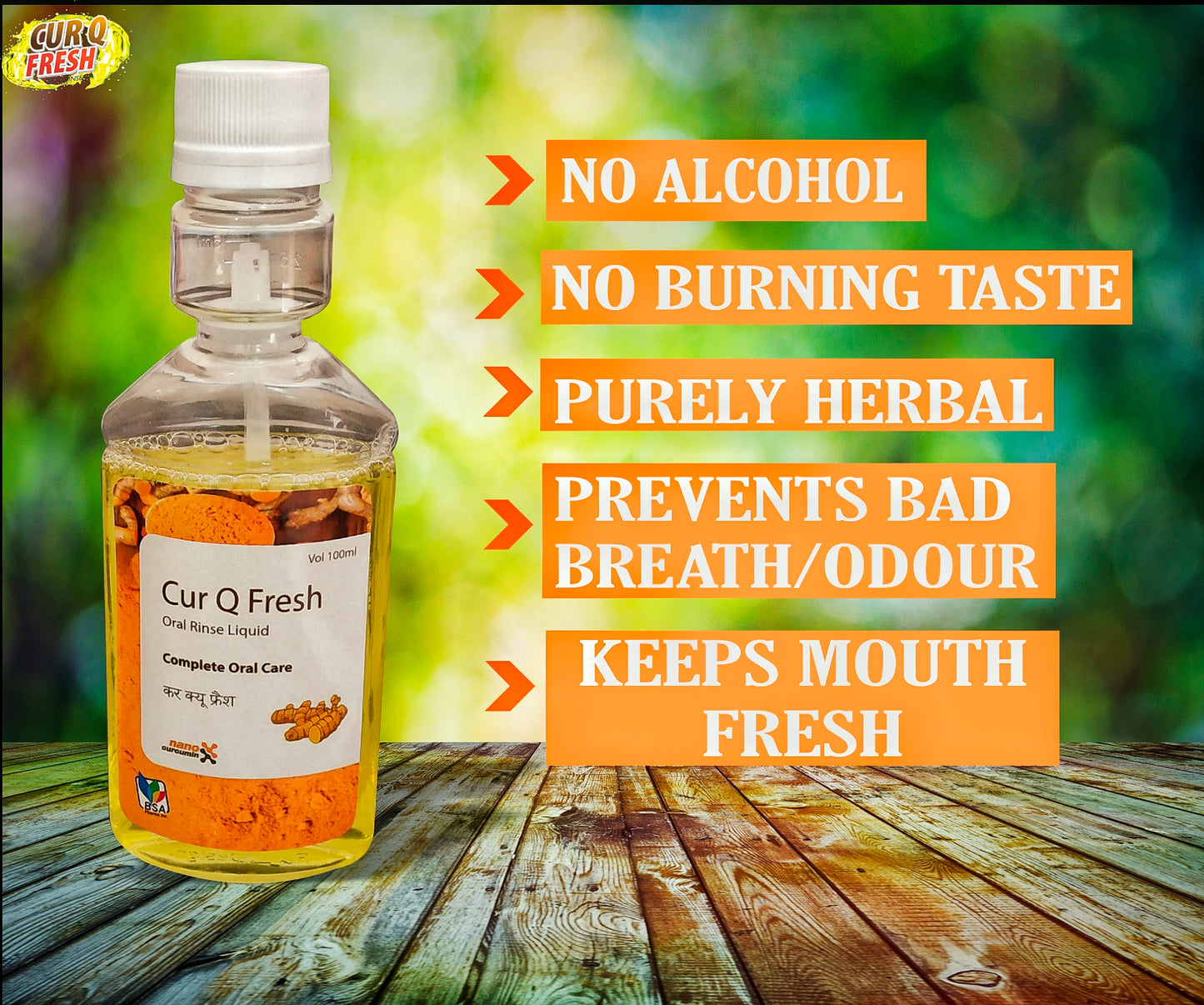 CUR Q FRESH Herbal Mouthwash